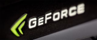 A nice touch: the GeForce logo on the card's edge lights up when powered on
