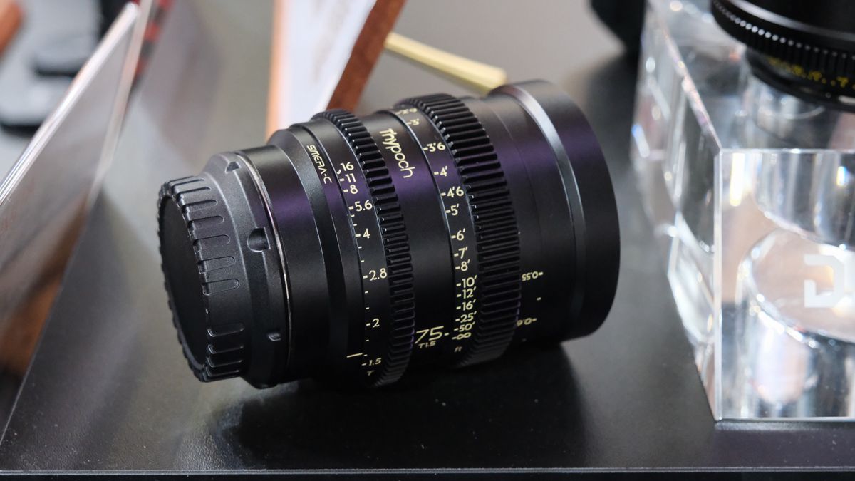Thypoch Simera-C cine lens on a black table