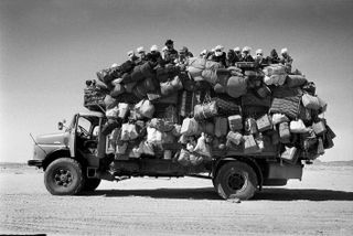 Raymond Depardon, Libyan truck transporting people between Chad and Libya. 1978