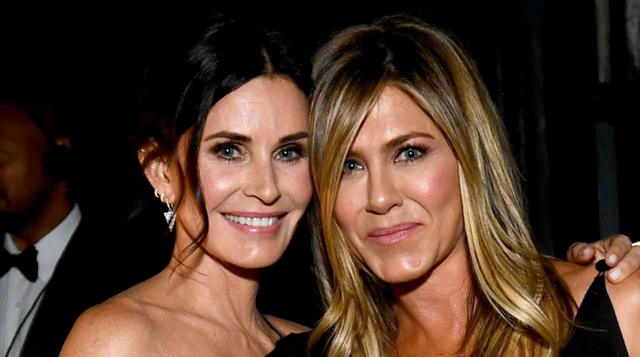 Courteney Cox and Jennifer Aniston attend the American Film Institute&#039;s 46th Life Achievement Award Gala Tribute to George Clooney at Dolby Theatre on June 7, 2018 in Hollywood, California.