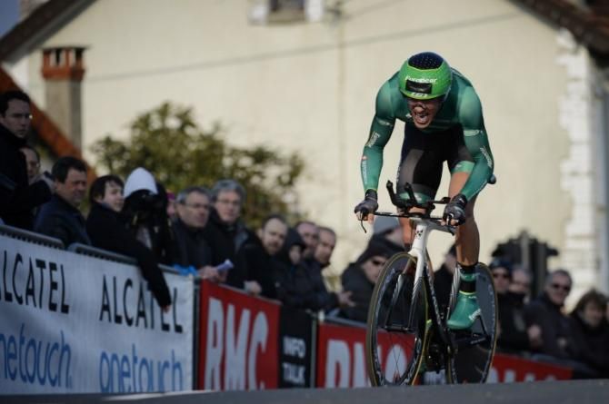 Damien Gaudin (Europcar) rides to the win in the Paris-Nice prologue