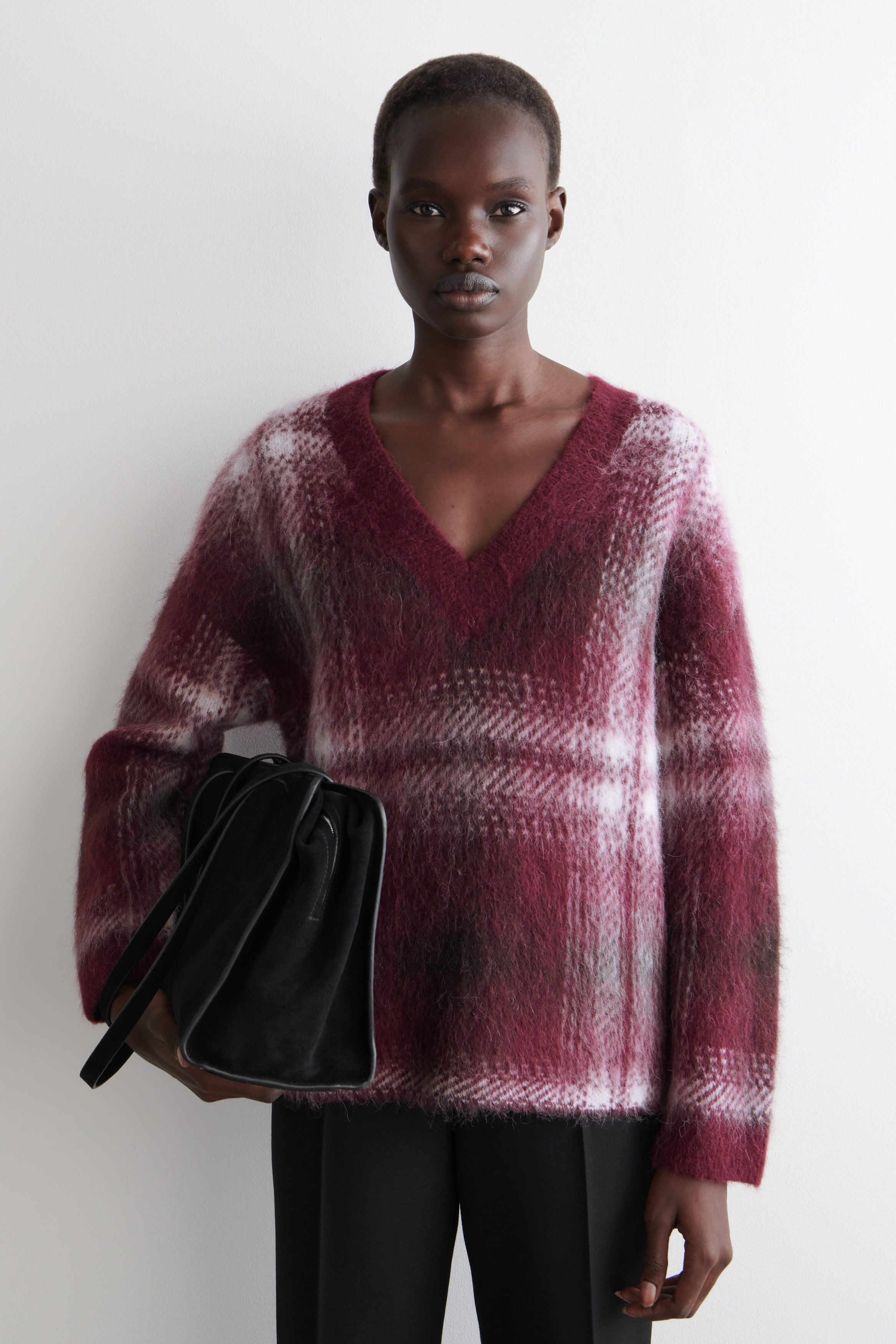 Checked Alpaca-Blend Jumper