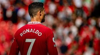 Cristiano Ronaldo in action during Manchester United's Premier League loss to Brighton on the opening day.