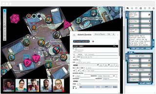 Players playing a Starfinder session in Roll20.