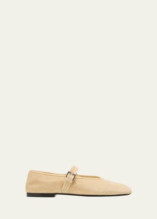 Boheme Suede Mary Jane Ballerina Flats