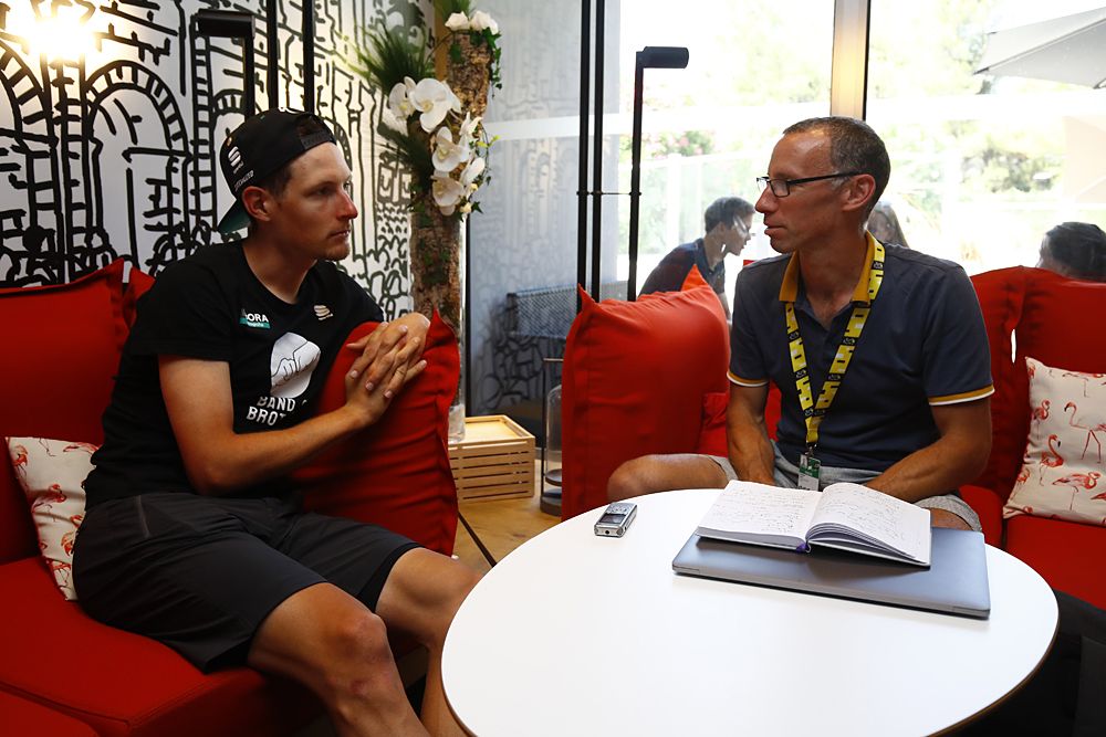 Lukas Postlberger on the second rest day at the Tour de France