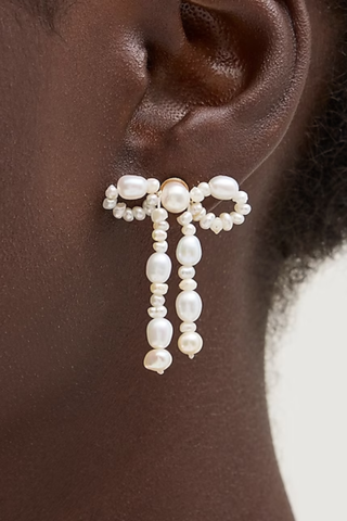 J.Crew Freshwater pearl bow earrings