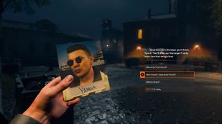  Black Ops 6 campaign screenshot showing the player looking at a photograph.