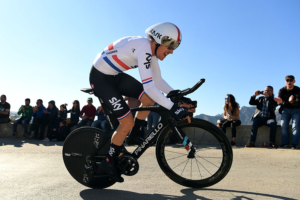Geraint Thomas (Team Sky) in the time trial at Volta a la Valenciana