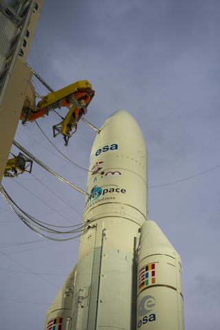 Ariane 5 with ATV-4 Ready on Launch Pad