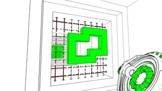 Best puzzle games — In Antichamber, the player stares at a green shape on a gridlike wall, waiting for comprehension to sink in.