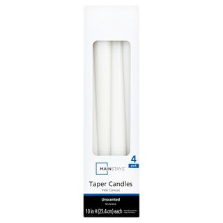 Mainstays 4-Pack Unscented Taper Candles