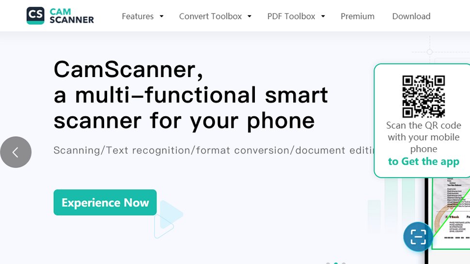 Website screenshot for CamScanner