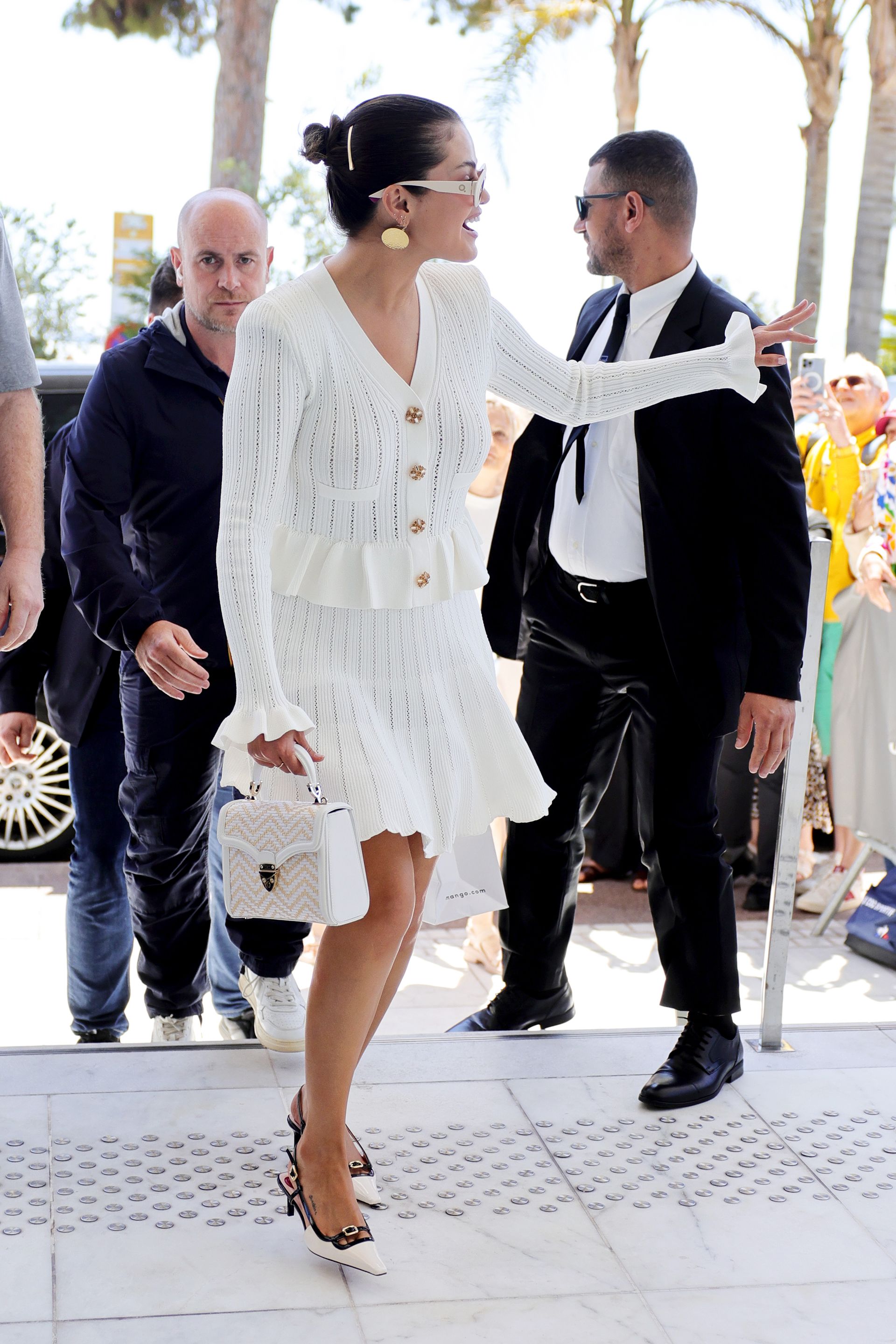 Selena Gomez Is Cannes 2024 Chic in Little White Peplum Dress | Marie