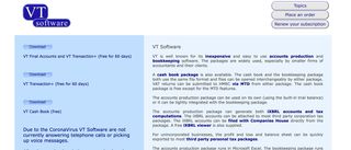 Website screenshot for VT Cash Book