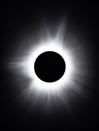 A fierce looking totality over Kimball Bend Park in Central Texas on April 8