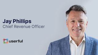 Smiling headshot and Userful logo as Jay Philips is named new CRO.