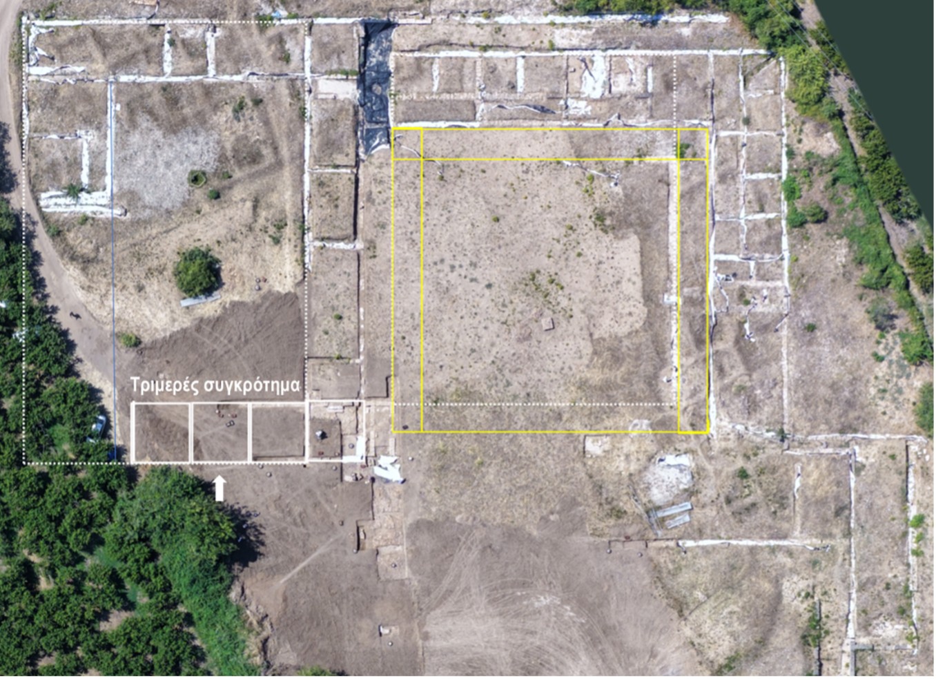 Views from an archaeological site overlaid with squares.