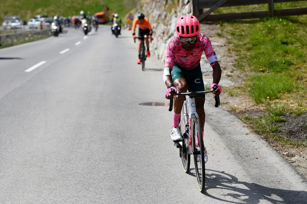 LIENZ AUSTRIA APRIL 21 Merhawi Kudus Ghebremedhin of Eritrea and Team EF Education Easypost attacks in the breakaway during the 45th Tour of the Alps 2022 Stage 4 a 1424km stage from Villabassa to Kals am Grossglockner 1336m TouroftheAlps on April 21 2022 in Lienz Austria Photo by Tim de WaeleGetty Images