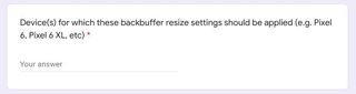 A Google Form referencing the Pixel 6 and Pixel 6 XL