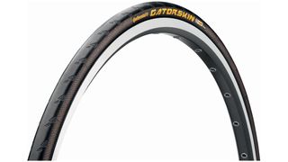 Continental Gatorskin tyre mounted to an alloy rim