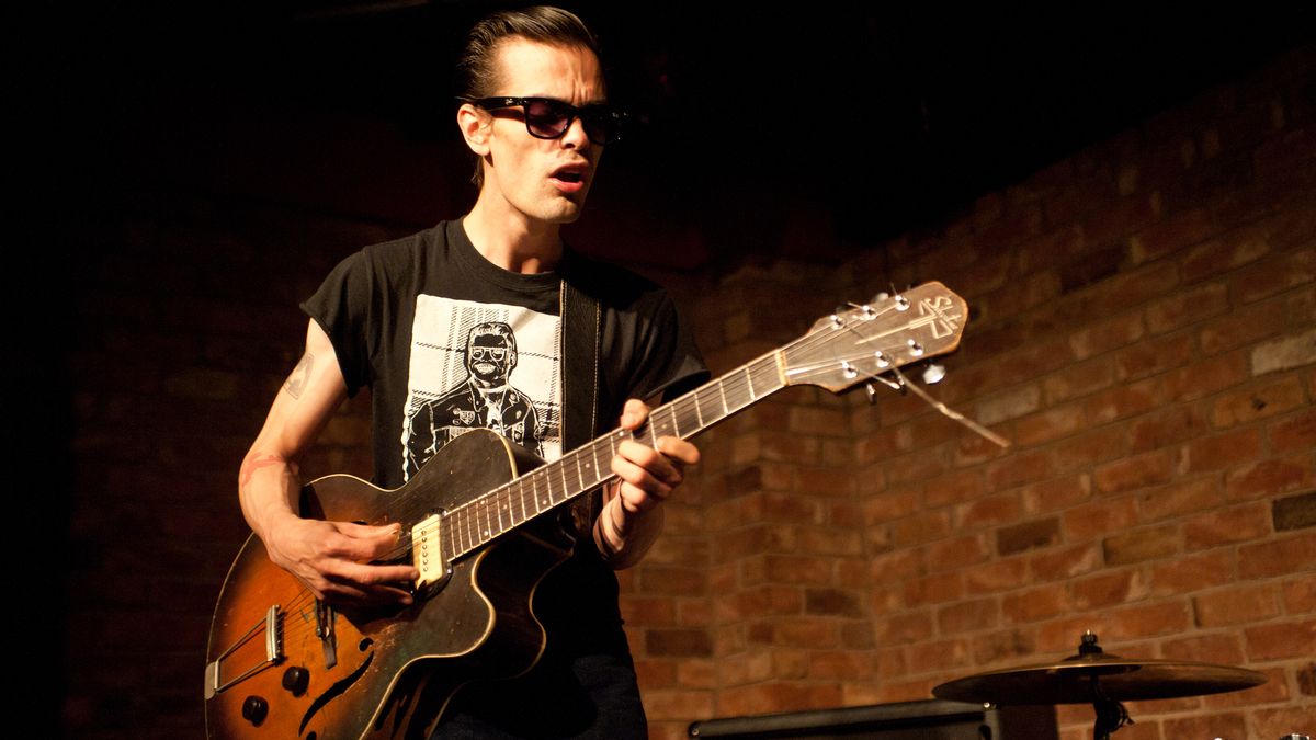 Dan Sartain performs on stage at the Rock City Basement Bar during the Dot To Dot Festival on May 30, 2010 in Nottingham, England