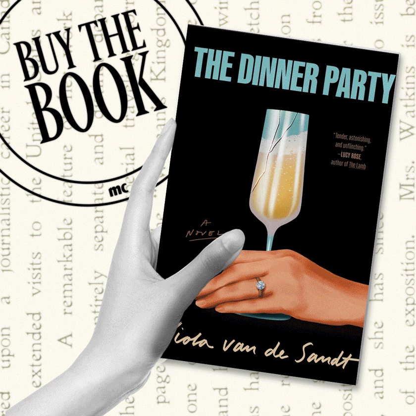 a gif of a hand holding various book covers of novels about rich people over the marie claire franchise logo for the buy the book series