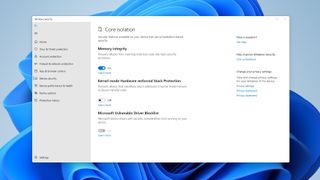 Windows 11 Core Isolation security setting, which is virtualisation-based security (VBS)