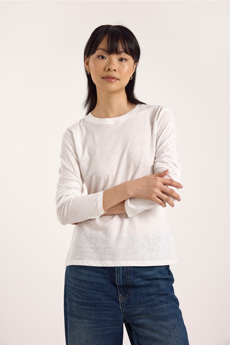 Long Sleeve Cotton Crew Neck T-Shirt