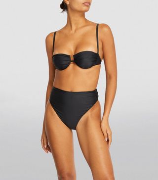 Womens Sir. Black Gathered Zoya Bikini Bottoms | Harrods Uk