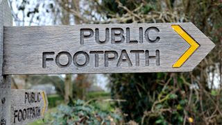 right to roam: public footpath sign