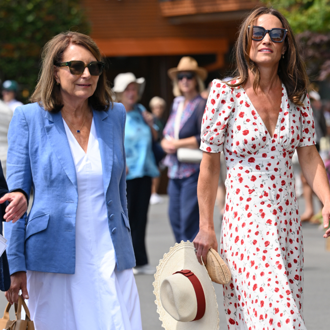 Carole Middleton and Pippa Middleton at Wimbledon in white dresses