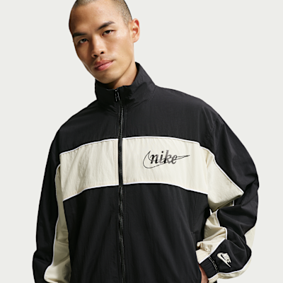 Nike Sportswear Club Men's Lightweight Full-Zip Jacket - Black/light Khaki/light Khaki - Size Xs