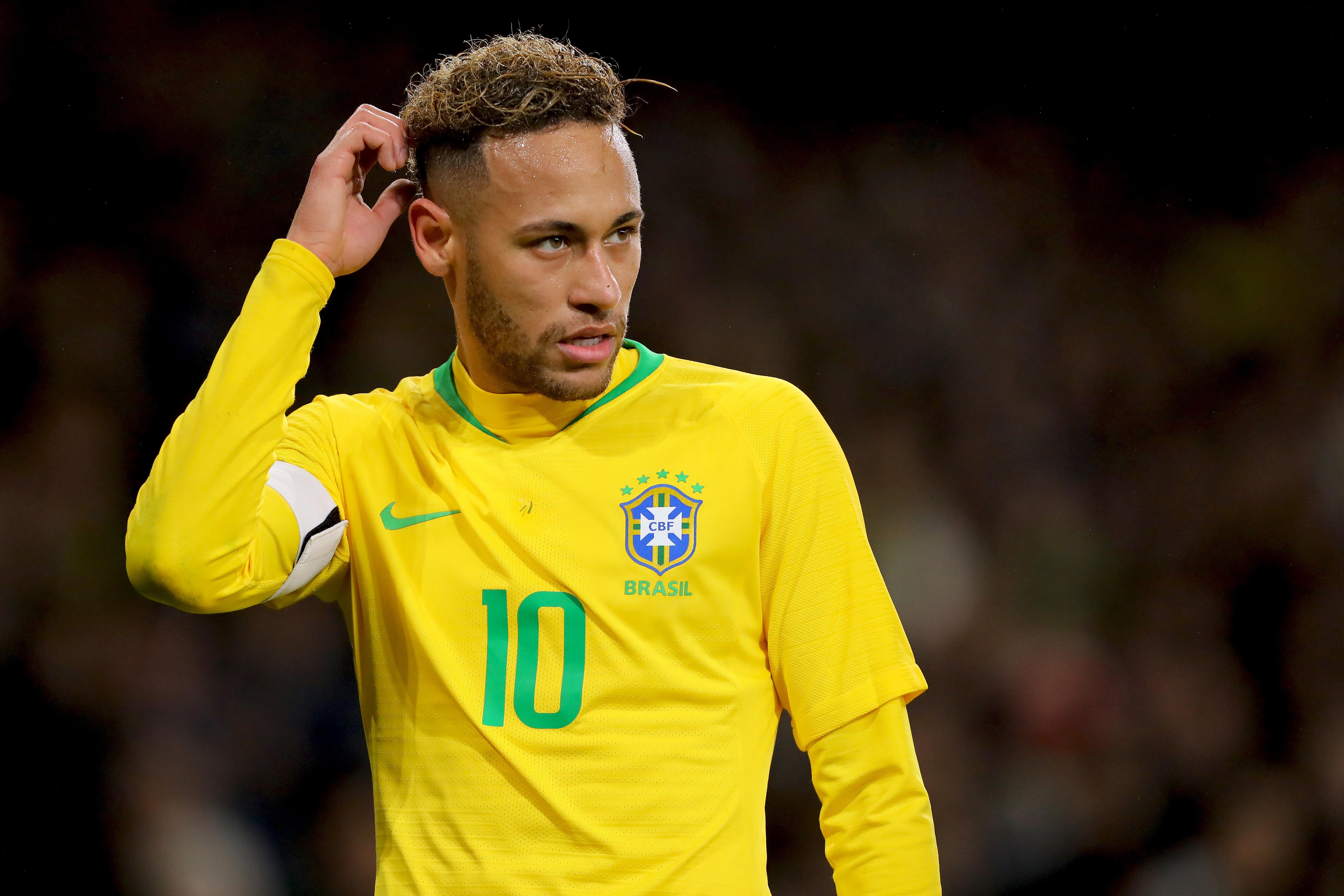 Neymar in action for Brazil, November 2018