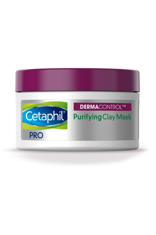 A jar of Cetaphil Pro Dermacontrol Purifying Clay Mask against a white background.