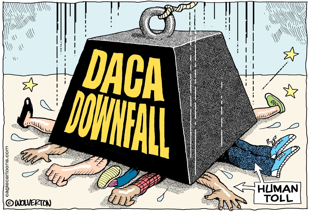 Political Cartoon U.S. DACA Downfall Kids