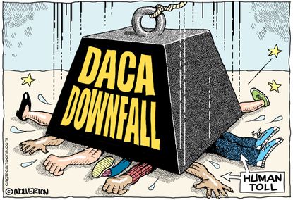 Political Cartoon U.S. DACA Downfall Kids
