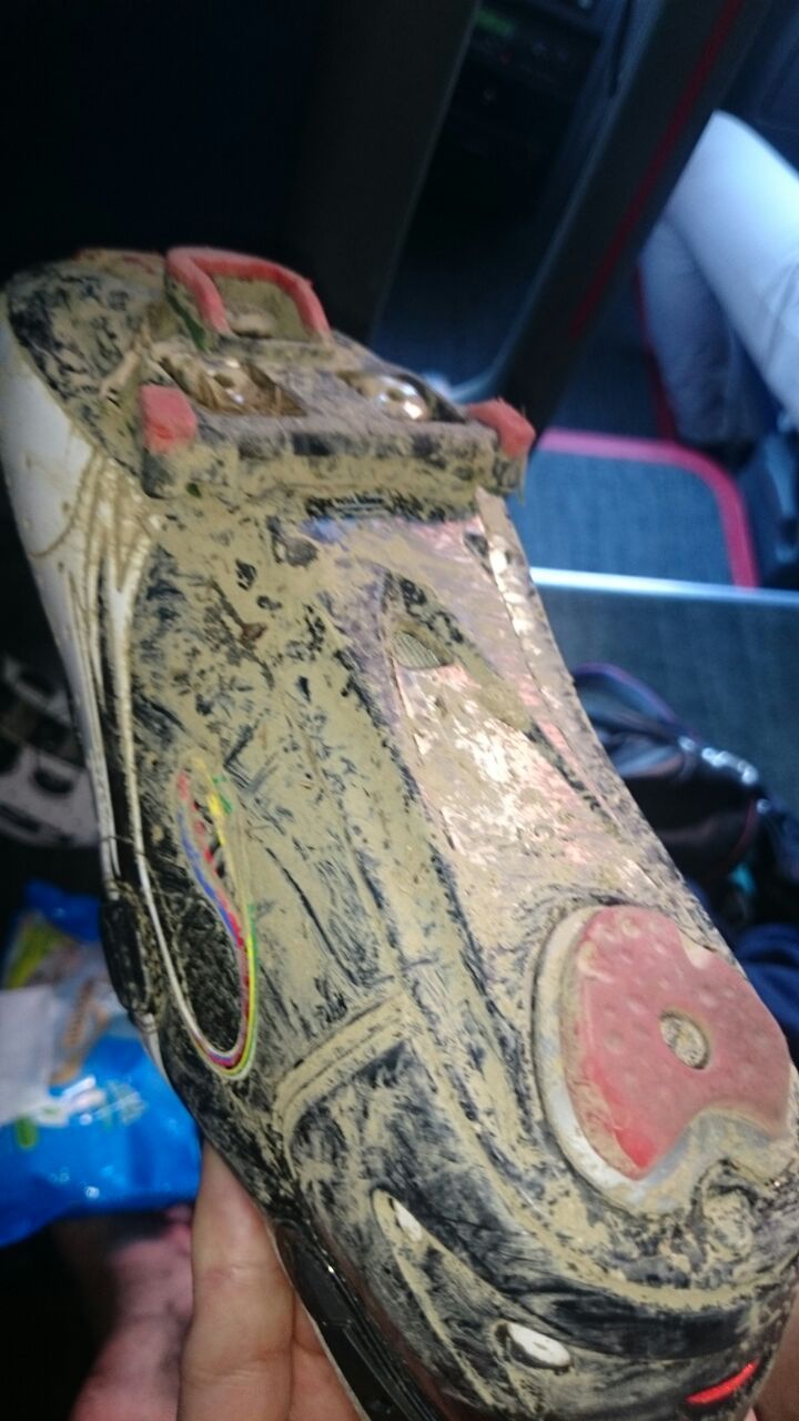 Tony Martin's shoe after its mud bath