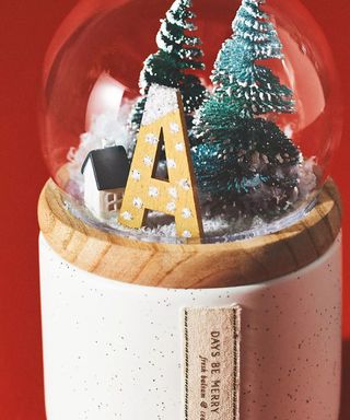 An Anthropologie Snowglobe Candle