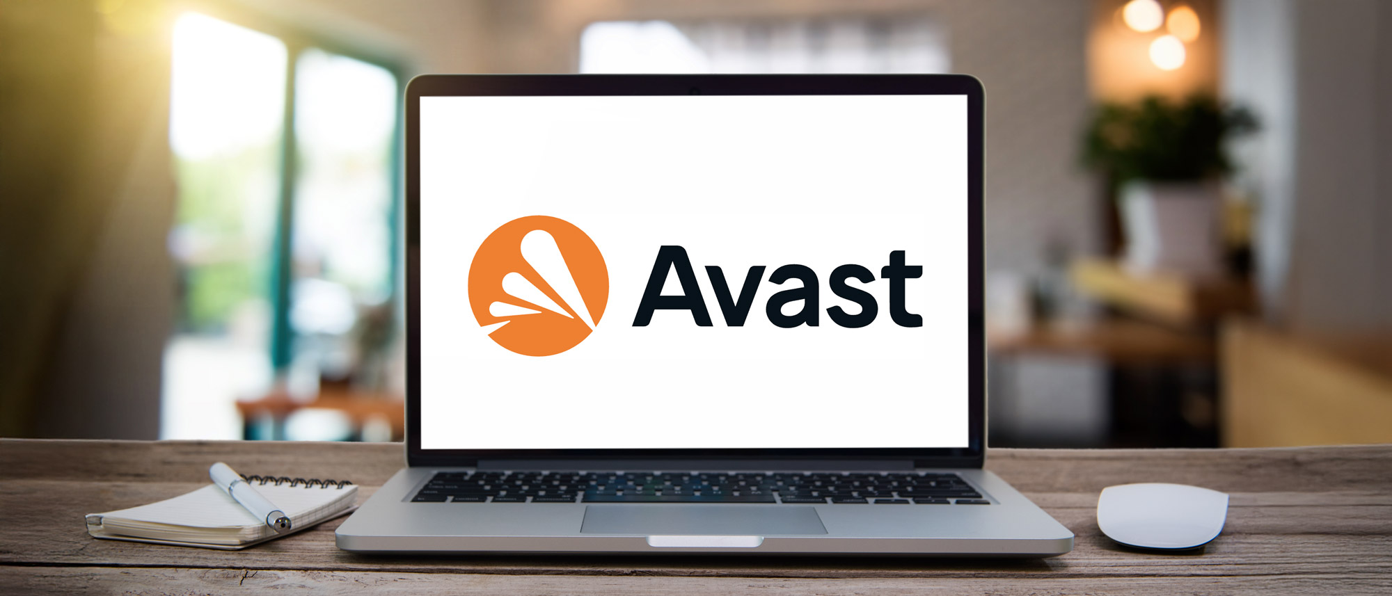Avast logo displayed on a laptop screen