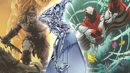 Ka-Zar, Silver Surfer, and Stingray art combined