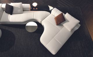 Milan Design Week Minotti Yves white geometric sofa