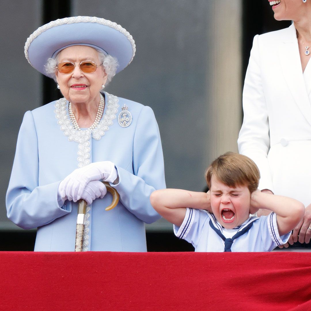 The defining image of the weekend? Great-grandmother and great-grandson on the balcony of Buckingham Palace.