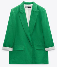 Linen Blazer, Green | $62.87/£49.99 | Zara