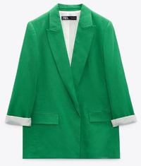 Linen Blazer, Green | $62.87/£49.99 | Zara&nbsp;