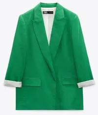 Linen Blazer, Green | $62.87/£49.99 | Zara&nbsp;