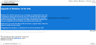 Windows 10 email scam