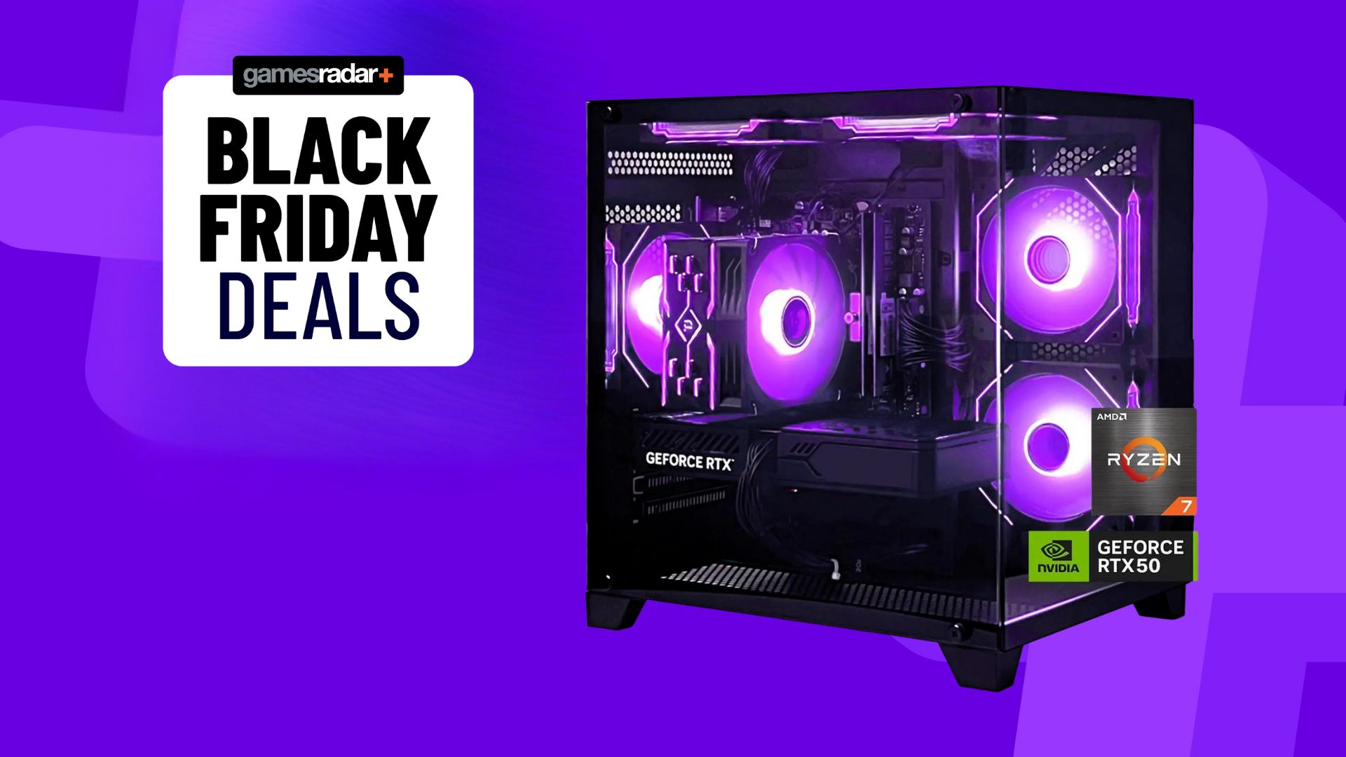An AOCE gaming PC on a purple background