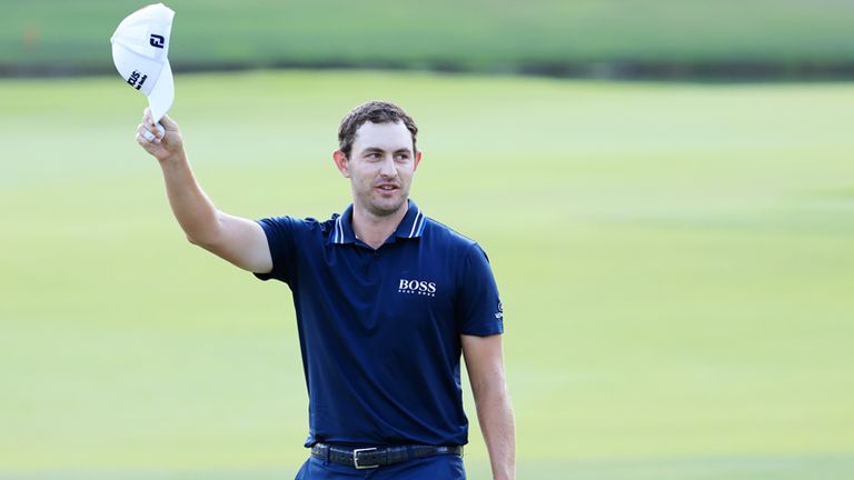 Patrick Cantlay pictured saluting the crowd after winning the FedEx Cup