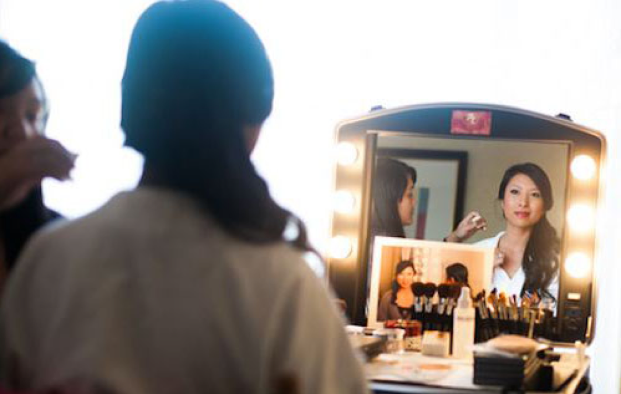 Woman sat in front of mirror, Perfect 10 Black Label